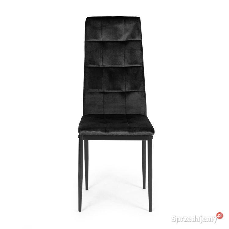 Komplet 4 krzeseł czarne krzesło welurowe do Bielsk Podlaski