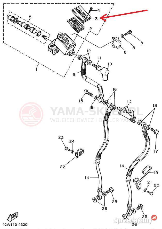 Pokrywa pompy hamulca Yamaha Virago 3GM2585202 Kielce sprzedam
