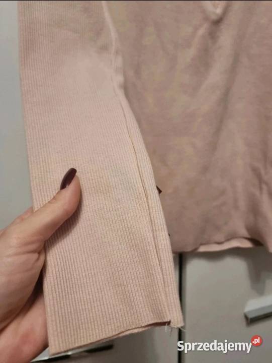 Prążkowana bluzka z długim rękawem Bluzki i koszule świętokrzyskie Busko-Zdrój