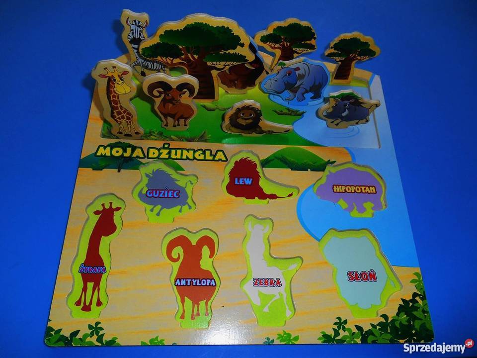 PUZZLE drewniane 3D dżungla wiek 2 mazowieckie Warszawa sprzedam