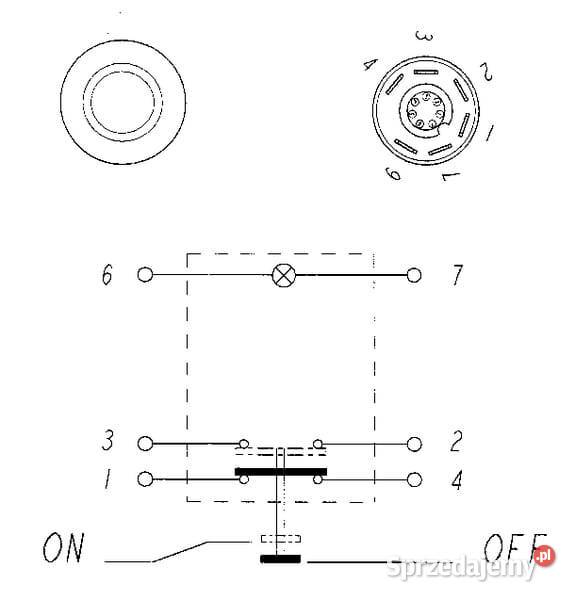 Przełącznik przyciskowy pusty okrągły zielony Kamionna