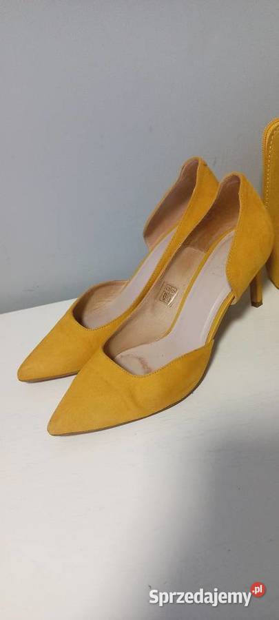 Szpilki Zing 39 żółtecytrynowe i torebka Vera