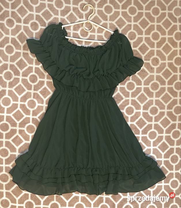 Sukienka hiszpanka butelkowa zieleń zielony