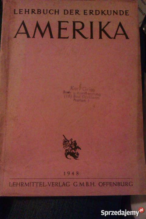 Lehrbuch der Erdkunde Amerika 1948r Antyki