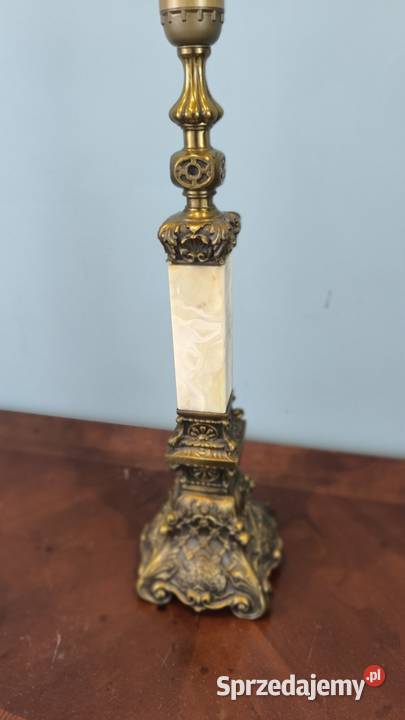 Piękna unikalna lampa mosiężna marmur Łódź