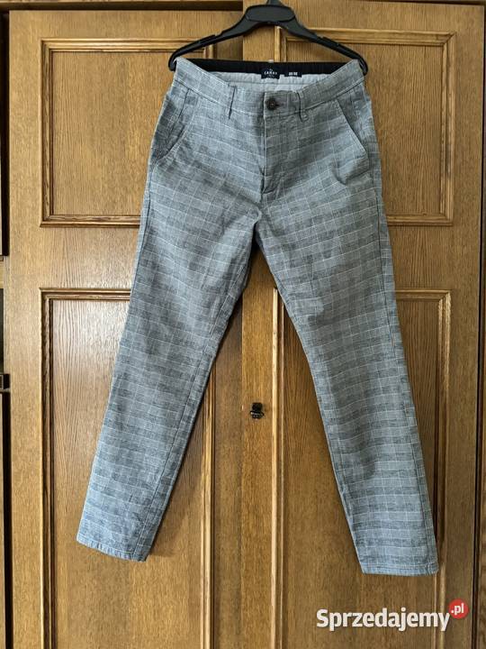 Spodnie męski 3232 Carry w kratkę szarobiałe Częstochowa