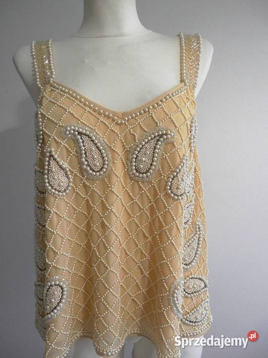 Bluzka Wieczorowa Imprezowa Balowa Kremowa Bluzki i koszule podlaskie Łomża