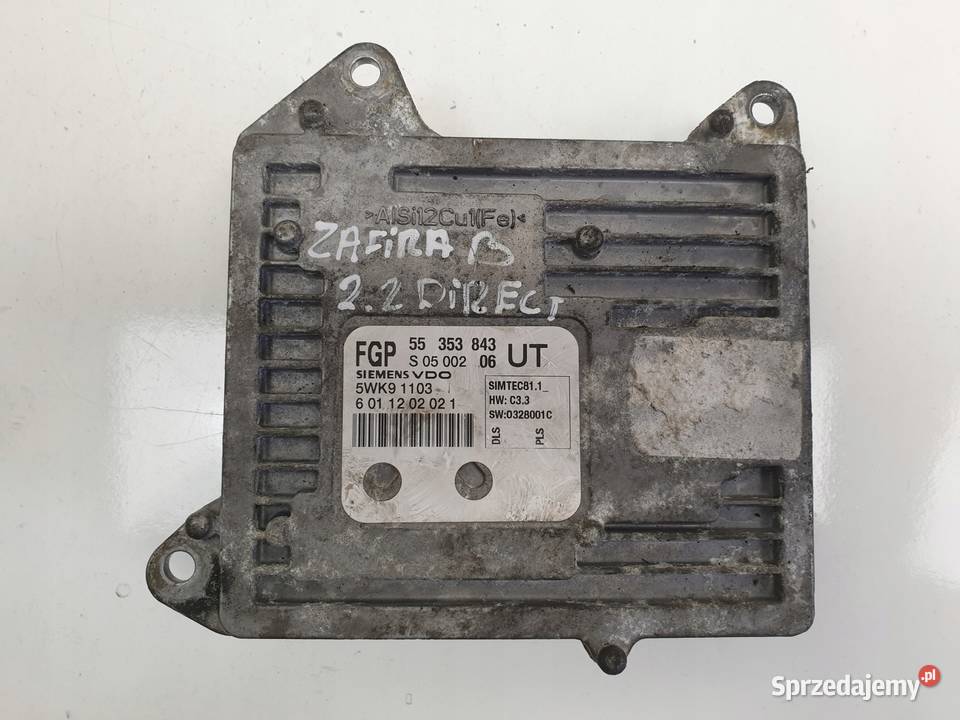 Opel Zafira B 22 direct STEROWNIK SILNIKA Rudka