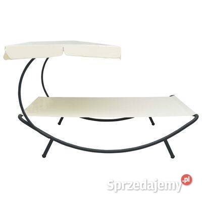 vidaXL Leżak ogrodowy z baldachimem Meble ogrodowe