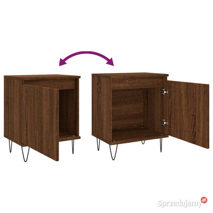 Szafka nocna brązowy dąb 40x30x50 materiał