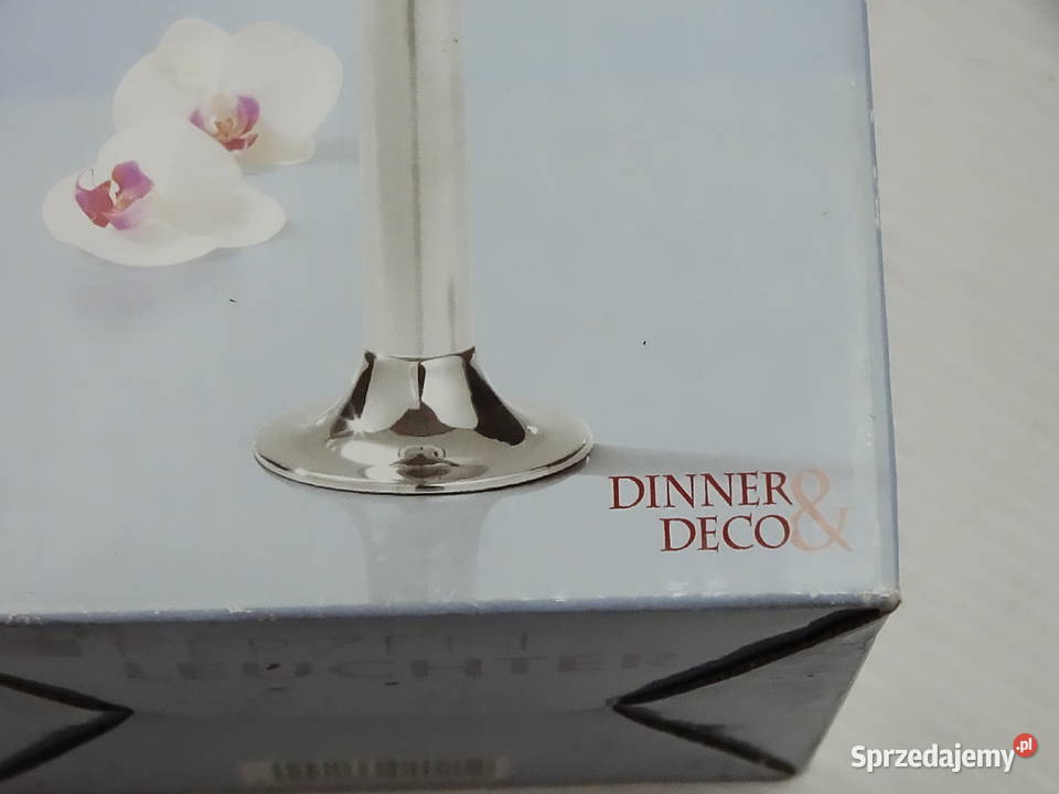 Srebrny Świecznik Chromowany Dinner Deco 16 Nowy Świeczniki lubelskie Biłgoraj