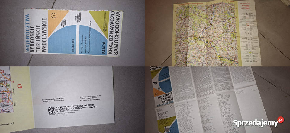 Unikatowa Mapa Krajoznawczo Samochodowa PRL 1976 sprzedam