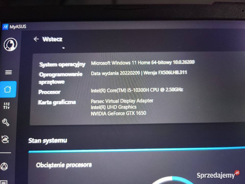 Laptop ASUS TUF Gaming F15 Gliwice