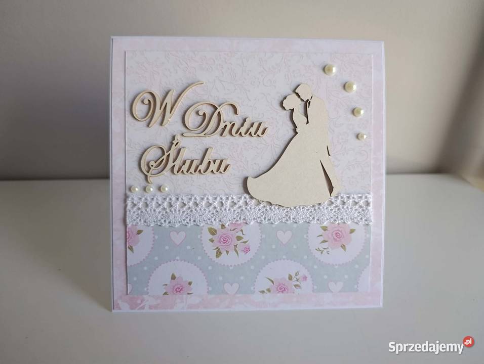 Kartka ręcznie robiona na Ślub handmade 2 Antyki, Sztuka, Kolekcje łódzkie Łódź