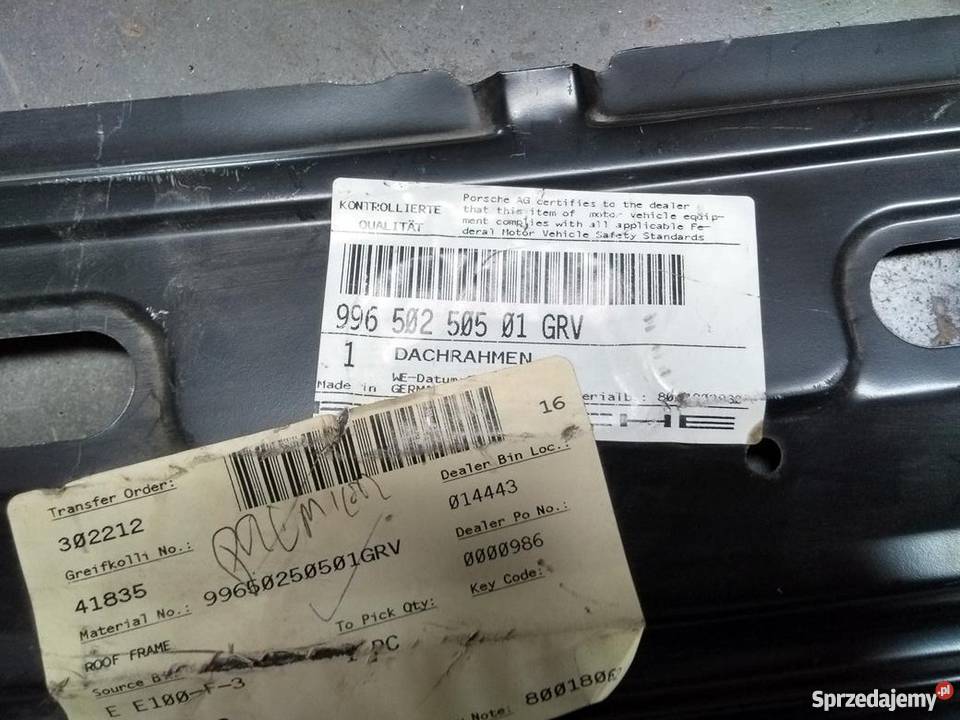 PORSCHE 996 CARRERA GT3 wzmocnienie dachu Pilzno