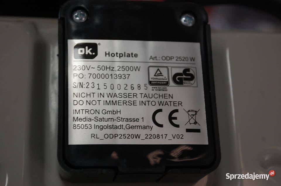 Płyta elektryczna OK OSP 2520 2 miejsca Dąbrowa Górnicza sprzedam