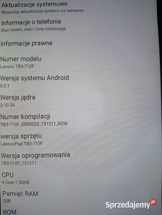 Tablet Lenovo TB3710F Bieruń