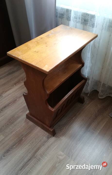 GAZETNIK drewniany dąb Mały stolik 55 x 32 Brzostek