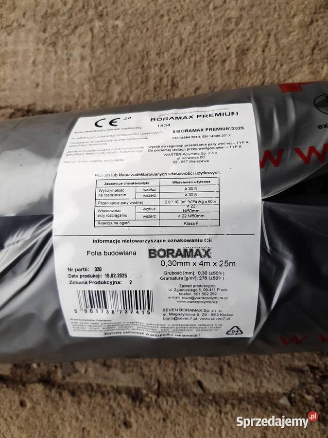 Folia budowlana czarna typ 03 szer 4m Łęczna