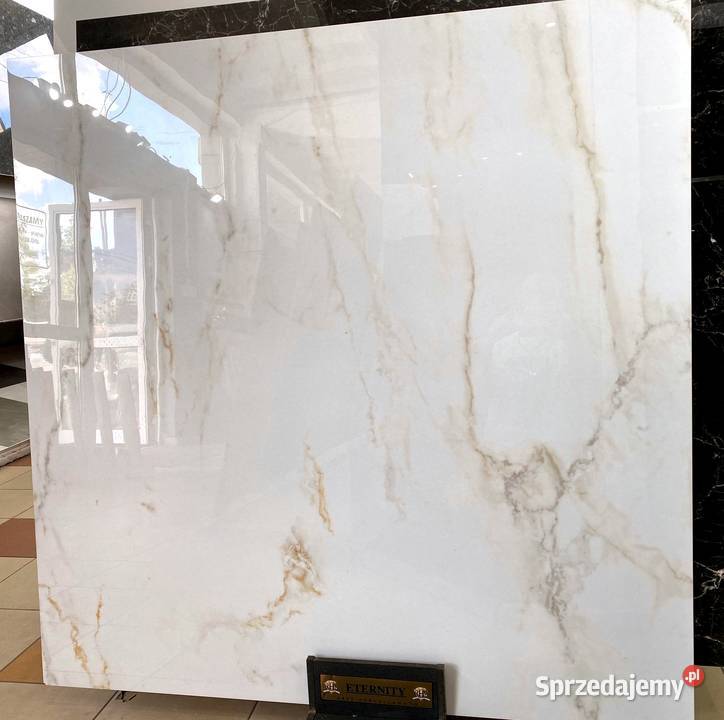 Gres 120x120 CALACATTA złoto marmur WYSOKI Płytki i fugi łódzkie Łask