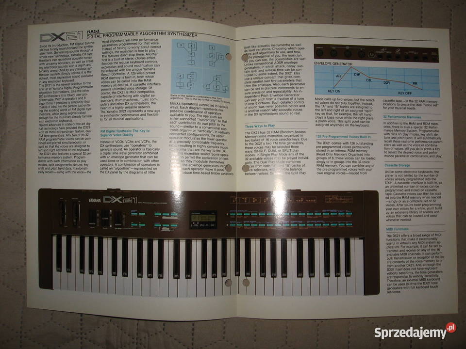 Yamaha DX21 broszura informacyjna pomorskie Kępice