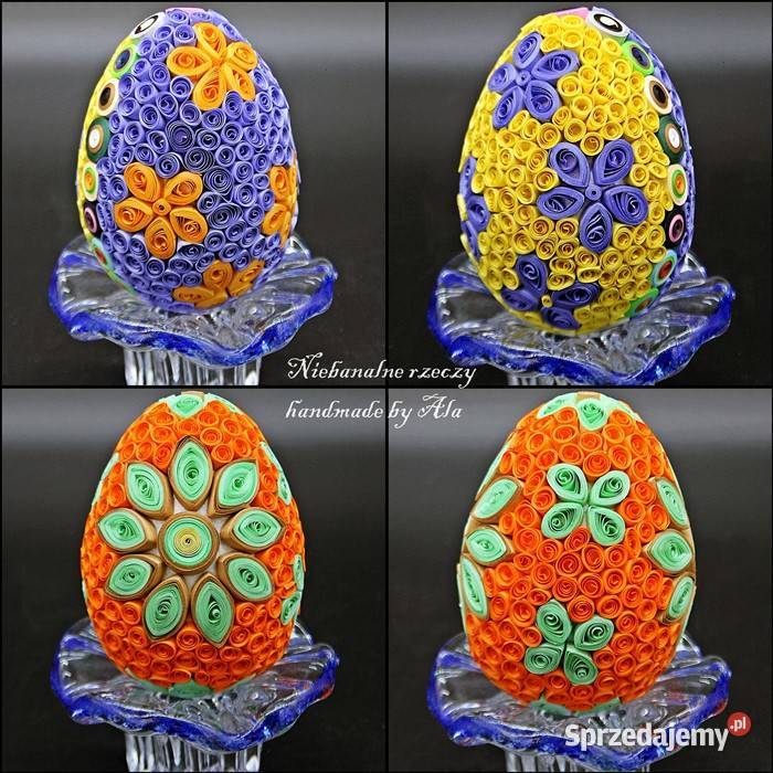 Jajka jajko pisanki quilling Wielkanoc ozdoby Kutno