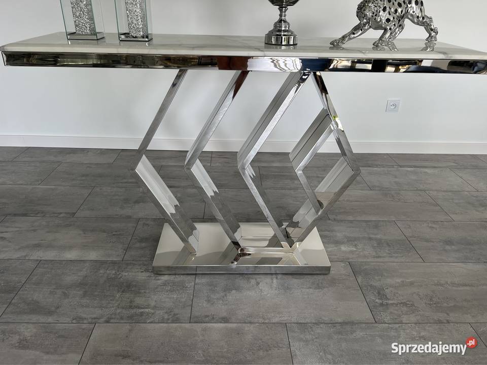Nowoczesna srebrna konsola komoda ze stali chrom Nowy Sącz