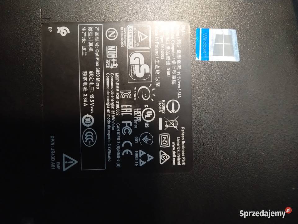 Komputer Dell optiplex 3050 micro zestaw Flatron Izdebnik