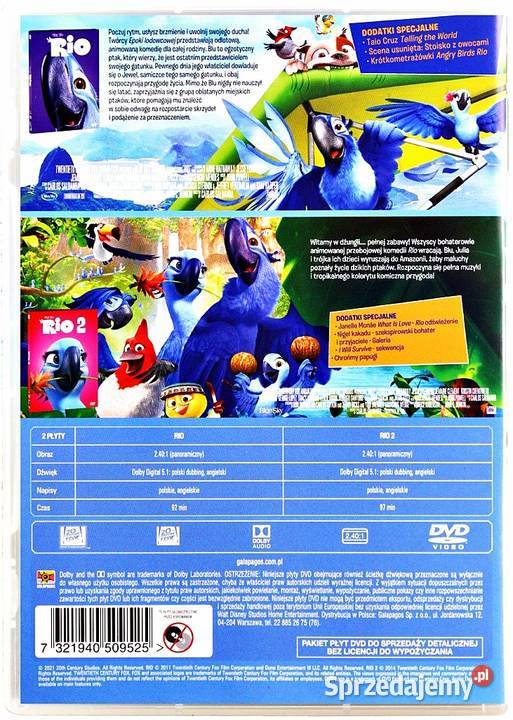 RIO 1 2 KOLEKCJA 2 FILMÓW wielkopolskie sprzedam