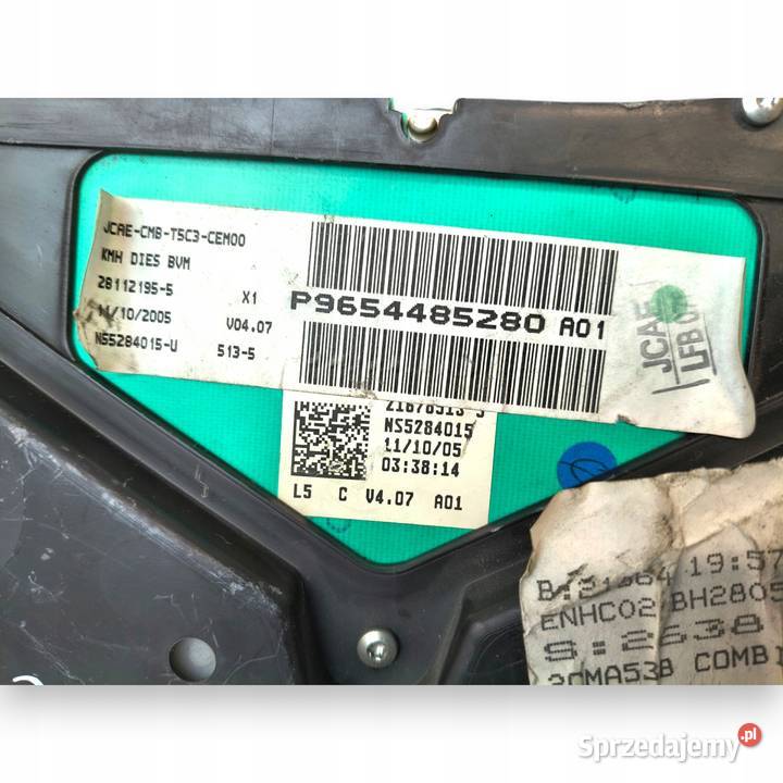 LICZNIK ZEGARY P9654485280 Peugeot 307 14 16 20 osobowe Chełm