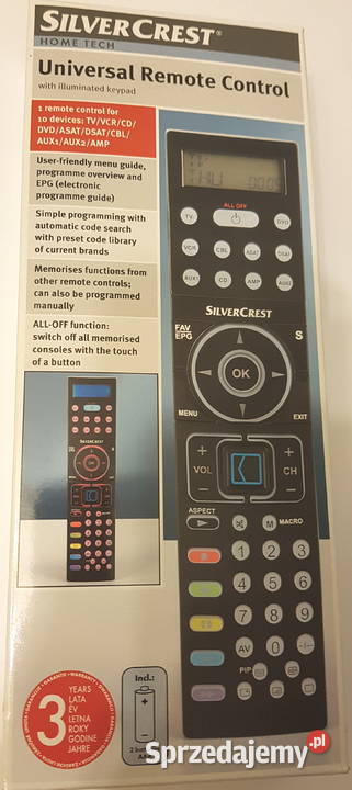 Pilot Uniwersalny 10 in 1 podświetlenie baterie wielkopolskie