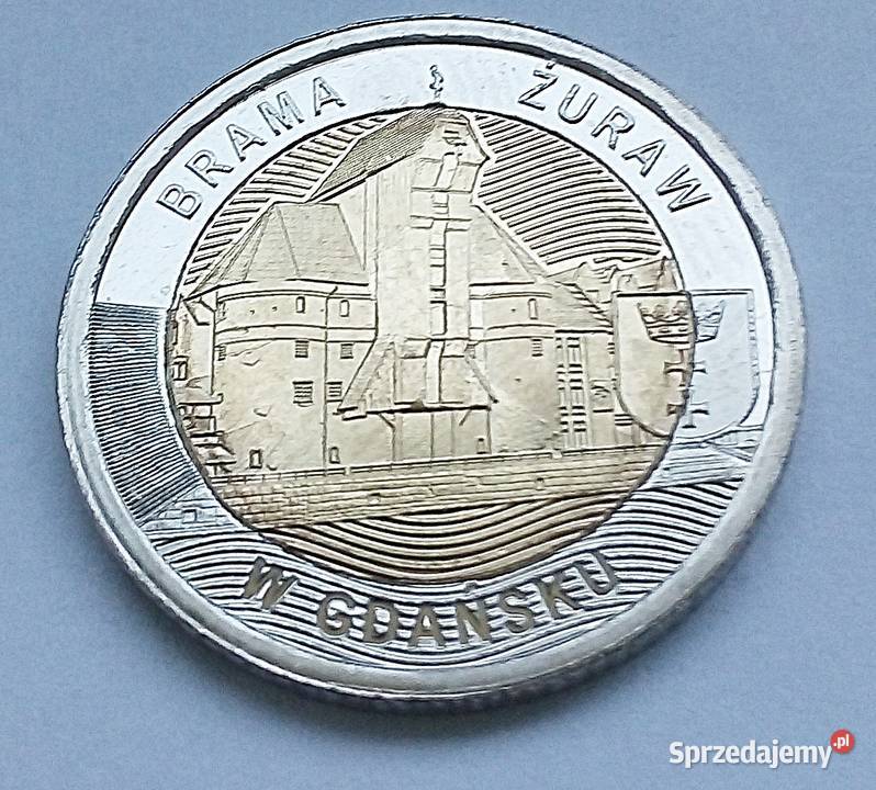 POLSKA5 2021 rCuNiBAI BRAMA ŻURAW W GDAŃSKU Numizmatyka Legionowo