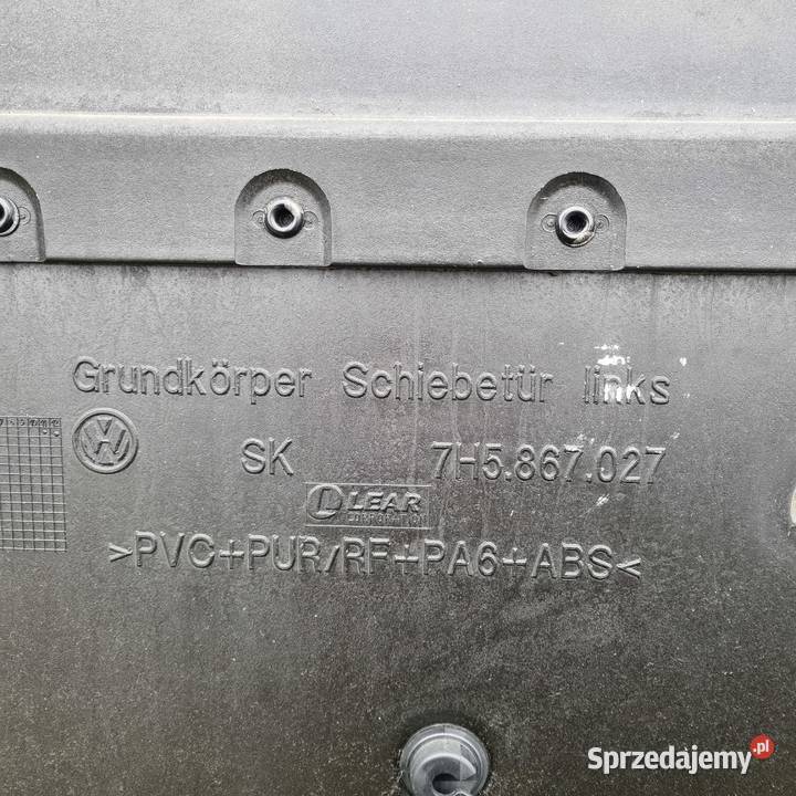 Tapicerka Boczek Drzwi Lewy Tył Przesuwane VW osobowe Nowy Świętów