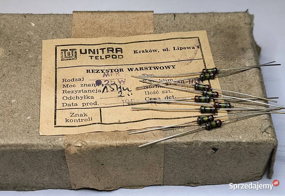Rezystor 154 Ohm 025W MFR Unitra TELPOD Części i akcesoria Gdańsk