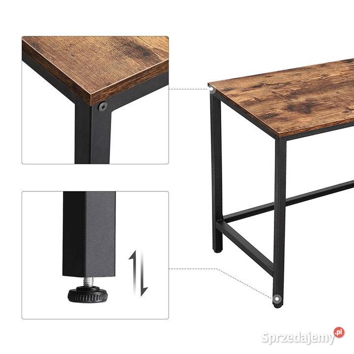 Biurko Komputerowe narożne brązowe stalowa