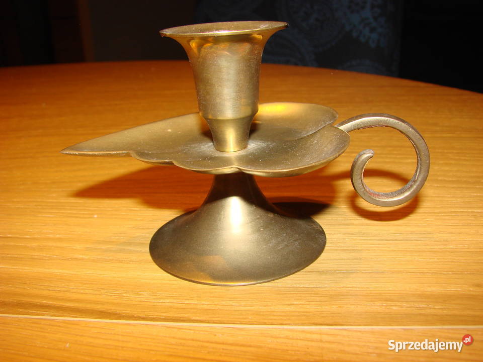 Liść mosiężny świecznik pomorskie Pruszcz Gdański