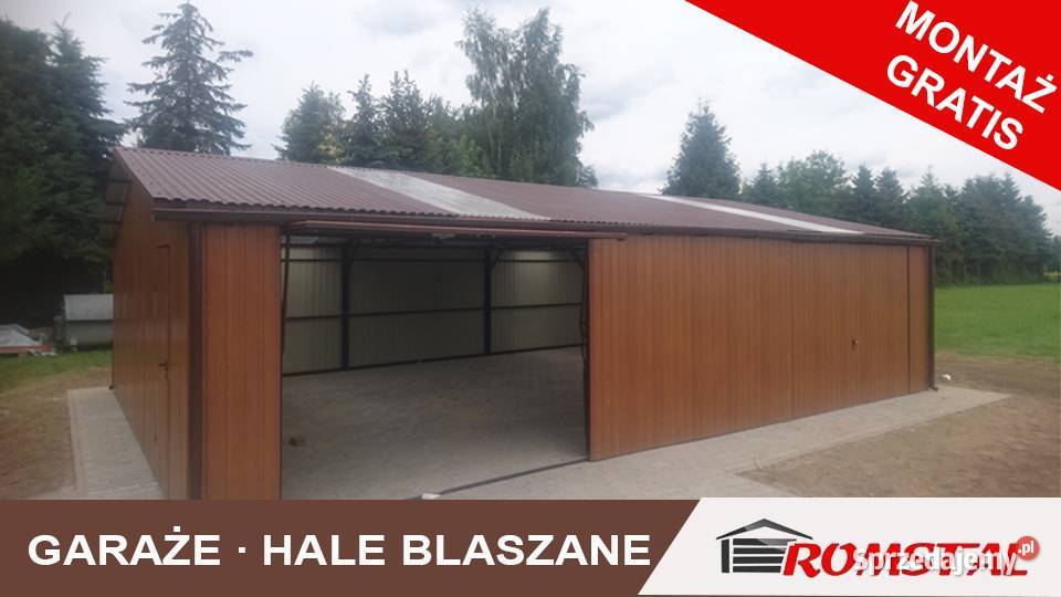 Garaż Blaszany Drewnopodobny 11x6m - WIATA - HALA - Romstal