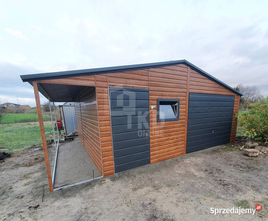 Garaż Blaszany 6x5 wiata Brama drzwi okno TKD96