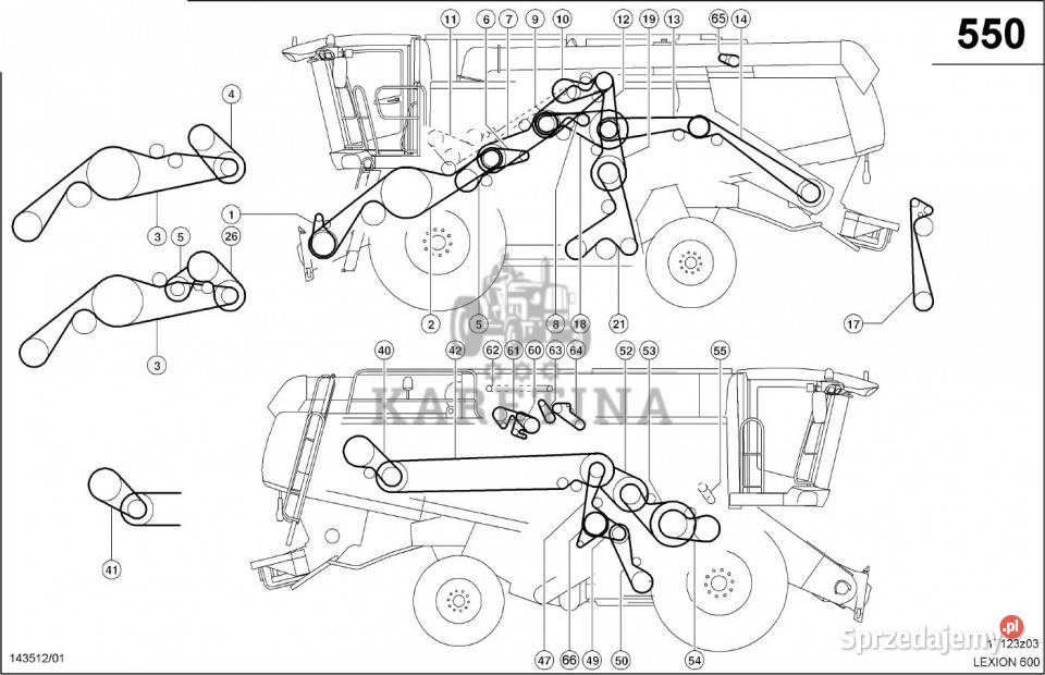 Claas Lexion 600 PASEK KLINOWY 0006605680 Jastrzębniki