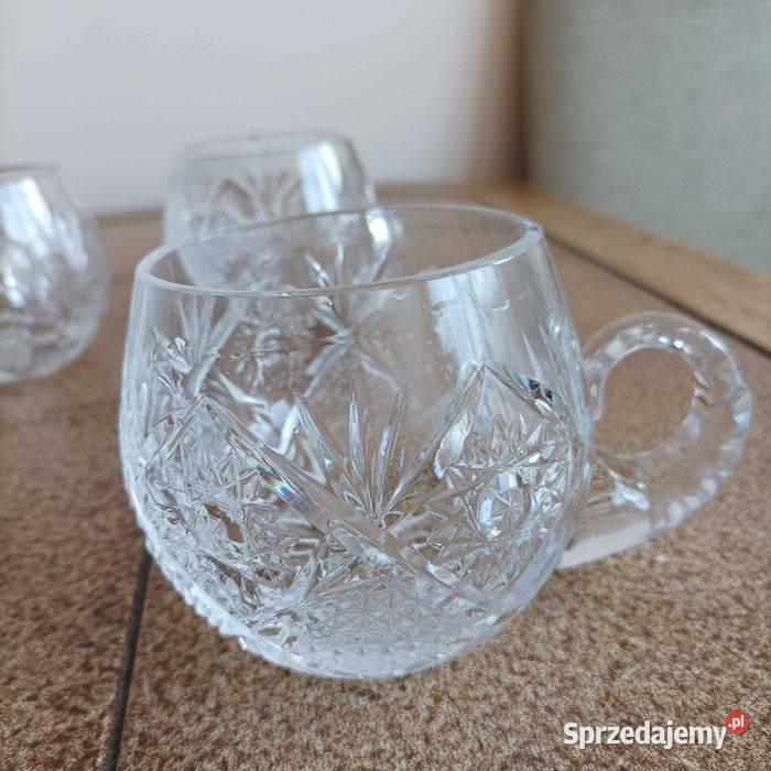 Kubki kryształowe HSK Violetta z czasów PRL sprzedam