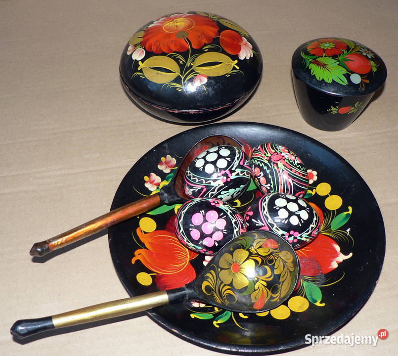 Chochłoma Rosyjska Khokhloma Drewniana jajka Dom i Ogród Radom sprzedam