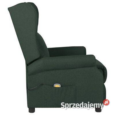 vidaXL Fotel masujący ciemnozielony obity Fotele wiszące Warszawa