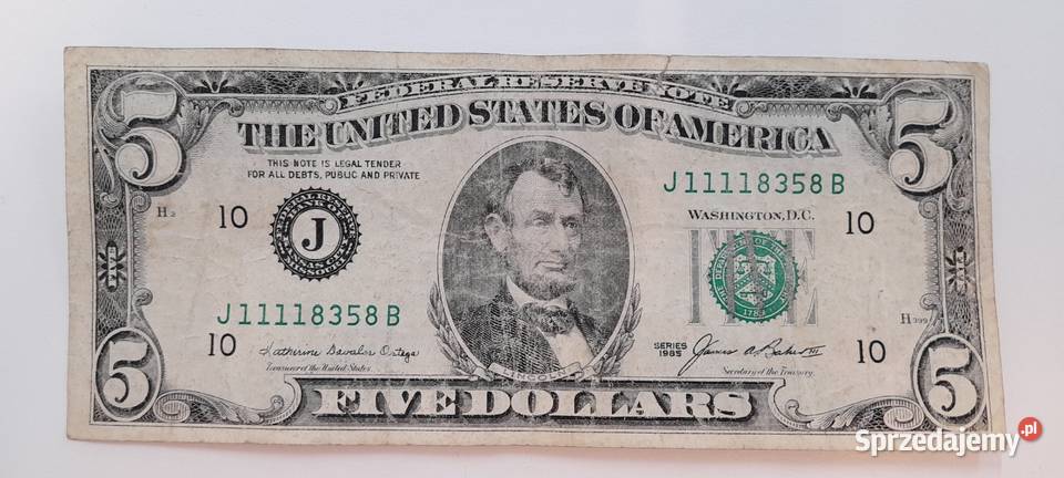 5 dolarów 1985 Numizmatyka Numizmatyka Warszawa