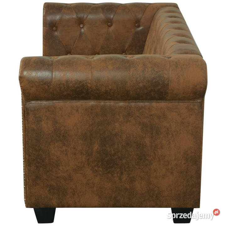 Dwuosobowa sofa Chesterfield ze sztucznej skóry Meble