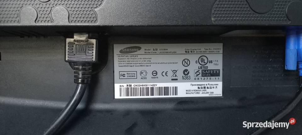 Monitor Samsung 22 2233BW LCD Elbląg