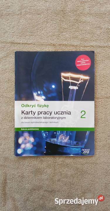 Odkryć fizykę Karty pracy ucznia 2 z dziennikiem Małkinia Górna sprzedam