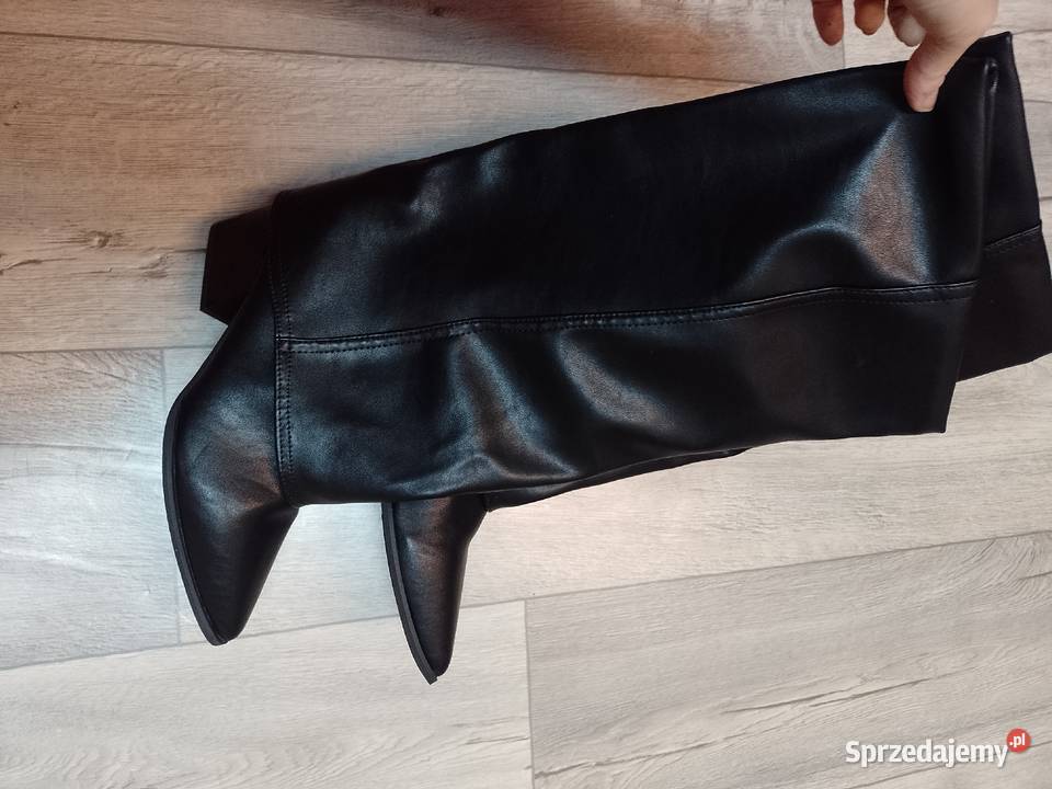 4142 Ekskluzywne czarne wygodne Kozaki kowbojki 26.8cm małopolskie