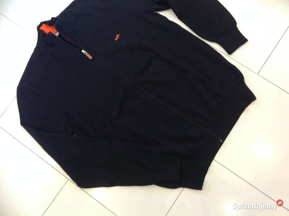 Sweter Męski Czarny Edoardo Caravella ML Zamek Rozpinane  Swetry i golfy Nowa Sól