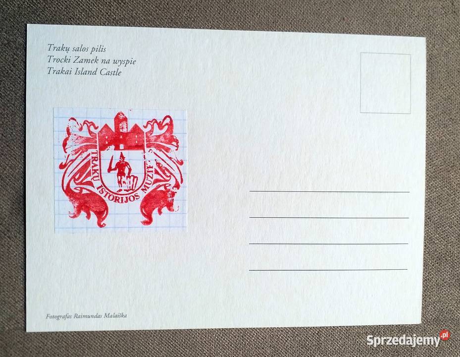 WIDOK NA ZAMEK W TROKACH POŁOŻONY NA JEZIORZE Pocztówki i karty telefoniczne Piszczac sprzedam