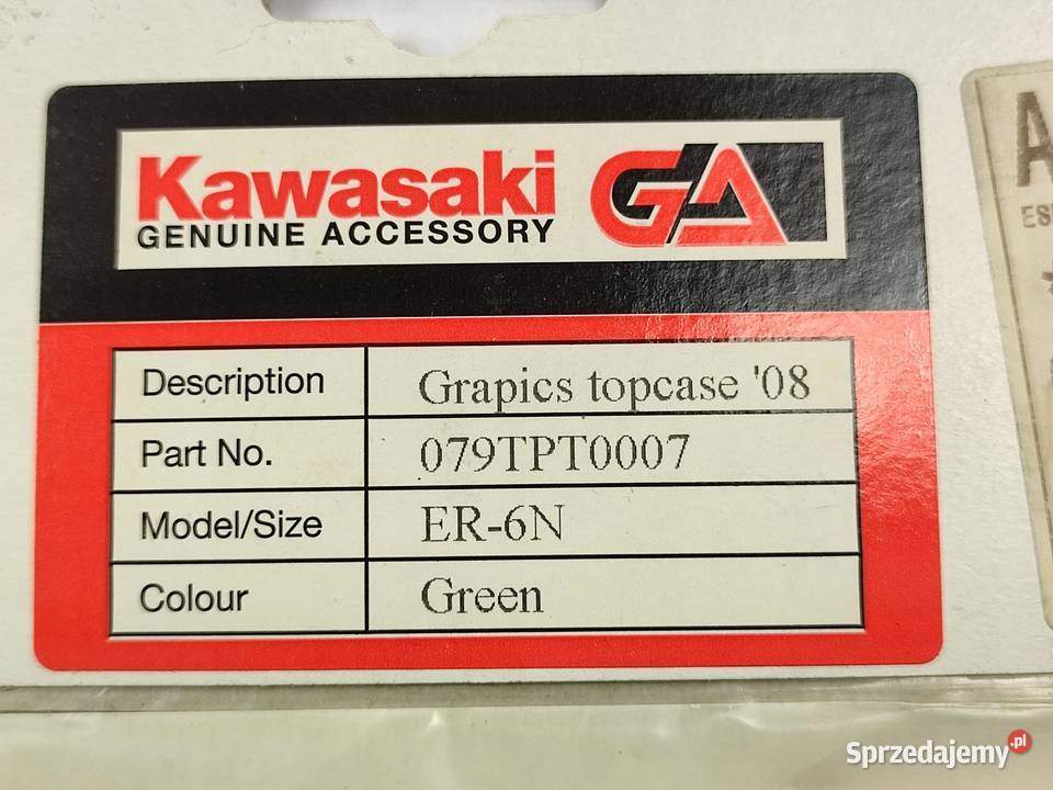 KOMPLET NAKLEJEK NA KUFER GREEN KAWASAKI ER6 n f lubelskie